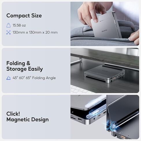 موزع USB C لجهاز iPad Pro، محطة إرساء PULWTOP لجهاز iPad M4، 4K@60 هرتز HDMI، محور ألومنيوم 100 واط PD مع حاوية SSD، قاعدة حامل لجهاز i-Pad Mini الجيل السادس، لا يوجد دعم لمنفذ Lightning in Saudi Arabia