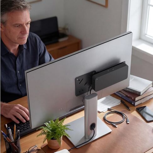 لوحة تثبيت معدنية VESA لجهاز Dell WD25 SD25 Series Dock، حامل محطة إرساء قوي متوافق مع Dell UD22 WD19 WD19S WD22TB4 WD19TBS، حامل خلفي للشاشة/المكتب in Saudi Arabia