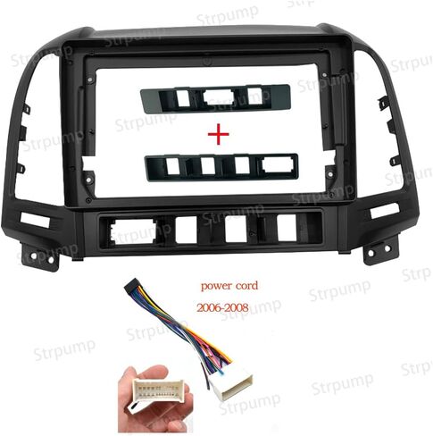 9'' Car Radio Stereo Dash Frame Fascia Bezel Panel Compatible for Hyundai Santa Fe IX45 2006 07 08 09 10 11 12 Install Mount Kit in Saudi Arabia