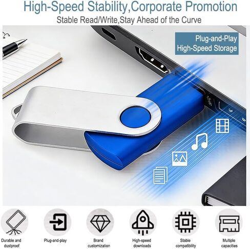 16GB USB Bulk Flash Drives USB 3.0 Flash Drives Bulk USB Drives Bulk Thumb Drive Pack Memory Stick (Blue 1 Pcs) in Saudi Arabia