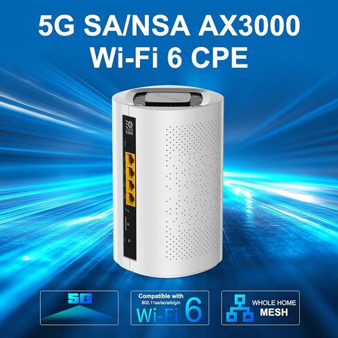 ZBT 5G WiFi 6 Router AX3000 ثنائي النطاق 2.4G/5.8G 3000Mbps 5G NR CPE مع فتحة لبطاقة SIM M.2 واجهة أجهزة مراقبة منافذ جيجابت زر شبكي للمنزل والمكتب إنترنت عالي السرعة Z8105AX-C-RM520 in Kuwait