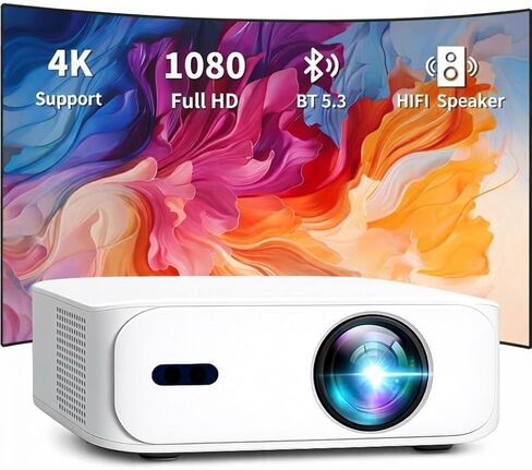 جهاز عرض محمول A5 بدقة 1920 × 1080 بدقة Full HD 4000 لومن نظام تشغيل Android، واي فاي وبلوتوث، HDMI، USB، جهاز تحكم عن بعد في السقف والتركيب على الأرض، شاشة 12 قدم in Saudi Arabia