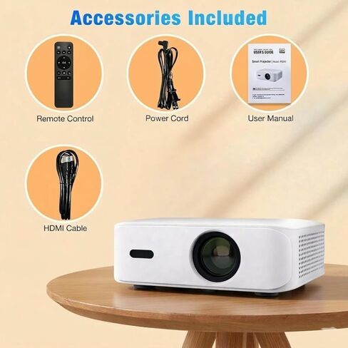 جهاز عرض محمول A5 بدقة 1920 × 1080 بدقة Full HD 4000 لومن نظام تشغيل Android، واي فاي وبلوتوث، HDMI، USB، جهاز تحكم عن بعد في السقف والتركيب على الأرض، شاشة 12 قدم in Saudi Arabia