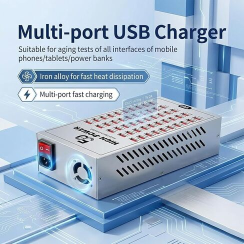 محطة شحن USB بقدرة 200 وات، كتلة شاحن سريع عالية الطاقة بـ 50 منفذًا، محطة شحن متعددة لسطح المكتب مع حماية ذكية من IC، شاحن USB متعدد المنافذ لأجهزة متعددة، رائع للفصول الدراسية والمكتب والمتجر in Kuwait