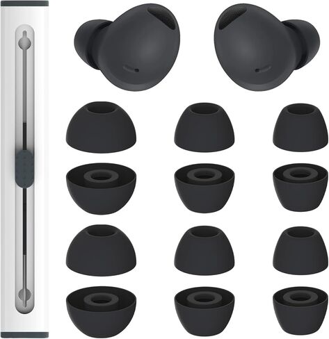 6 Pairs Replacement Eartips for SamsungGalaxy Buds 2 Pro Earbuds with Cleaning Pen, Replacement Silicone Ear Tips Set with Three Sizes L/M/S, Anti-Slip Replacement Accessories (Graphite) in Saudi Arabia