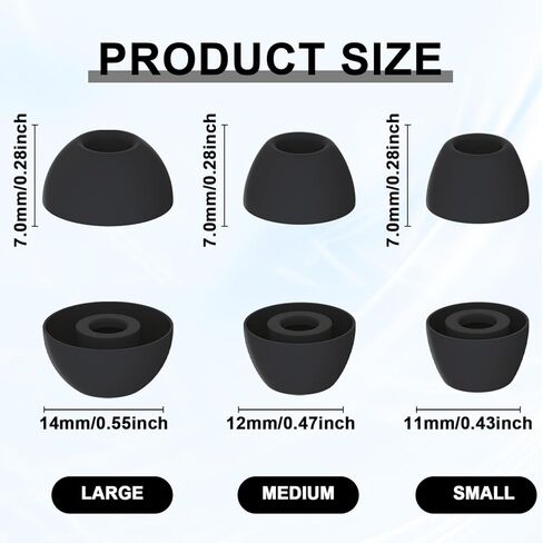 6 Pairs Replacement Eartips for SamsungGalaxy Buds 2 Pro Earbuds with Cleaning Pen, Replacement Silicone Ear Tips Set with Three Sizes L/M/S, Anti-Slip Replacement Accessories (Graphite) in Saudi Arabia