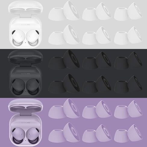 6 Pairs Replacement Eartips for SamsungGalaxy Buds 2 Pro Earbuds with Cleaning Pen, Replacement Silicone Ear Tips Set with Three Sizes L/M/S, Anti-Slip Replacement Accessories (Graphite) in Saudi Arabia