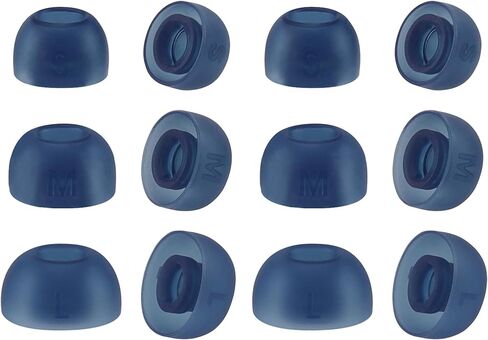 أطراف أذن بديلة متوافقة مع سماعات JBL Tune Buds، أطراف أذن من السيليكون الناعم مع صندوق تخزين محمول (6، أسود شفاف، S/M/L) in Kuwait