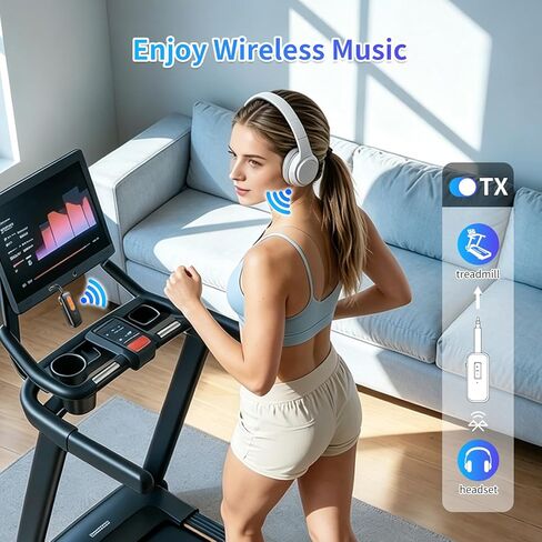 Bluetooth 5.4 Transmitter Receiver Wireless Audio Adapter for AirPod/Headphone, Works with 3.5mm Aux Jack on Airplanes, TVs, Gym Equipment, Car/Home Stereo, Travel Essentials in Saudi Arabia