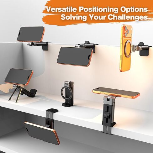 Travel Phone Holder, 2-in-1 Clip & Tripod Stand, Magnetic Phone Mount for Airplane, Desk, Luggage, Compatible with iPhone 13-17 Series, Android Phones (Included Magnetic Ring) in Saudi Arabia