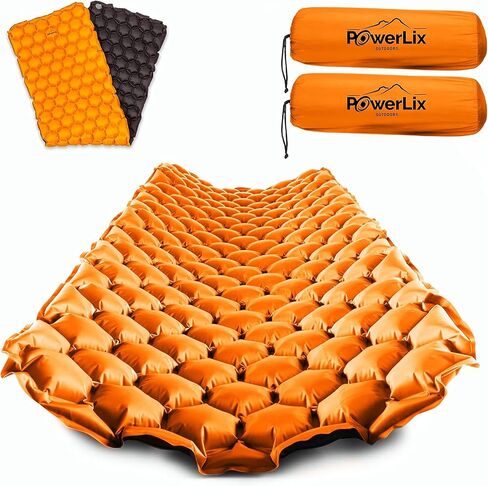 POWERLIX Travel Camping Pillow - Memory Foam & Inflatable - Removable Machine Washable Cover for Stomach and Side Sleeper, Adults Kids, Outdoor Camping Backpacking Hiking Car Essential Gear in Saudi Arabia
