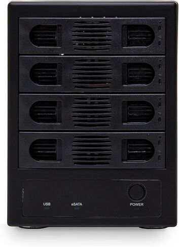SY-ENC50104 4 Bay 3.5 بوصة SATA III HDD حاوية غير RAID - يدعم USB 3.0 وواجهة eSATA، أسود in Kuwait