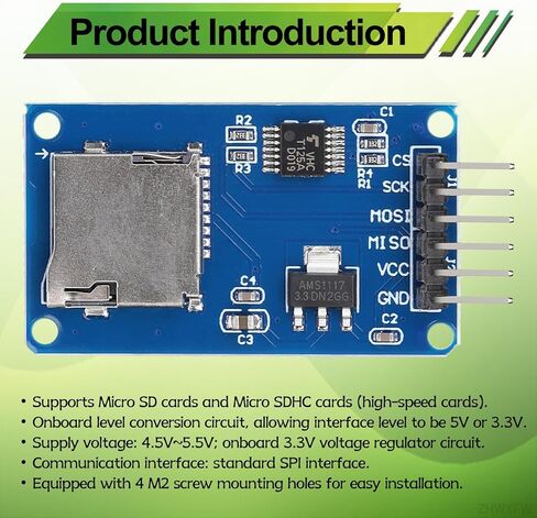 5 قطع وحدة بطاقة SD صغيرة وحدة قارئ محول بطاقة TF مع واجهة SPI 6Pin 3.3 فولت 5 فولت رقاقة مستوى المنطق لـ Arduino لوحدة تشغيل واجهة Raspberry Pi ESP32 in Kuwait
