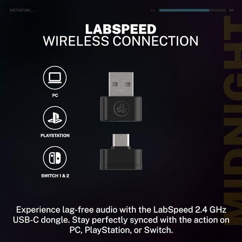 JLab Midnight Wireless Gaming Headset, Black in Saudi Arabia