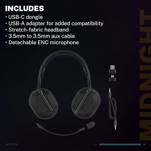 JLab Midnight Wireless Gaming Headset, Black in Saudi Arabia