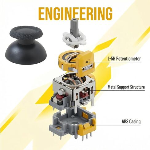 Misimain Upgraded Advanced Anti-Drift Hall Effect Joystick Replacement Kit Compatible with PS4 DualShock and Compatible with PS5 DualSense Controllers - Includes Stick Caps, Requires Soldering in Saudi Arabia
