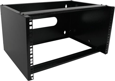 Pearington 6U Wall Mount Network Rack - 13.75 Inch Deep (Low Profile) - 19" Patch Panel Bracket for Shallow Server and IT Equipment, Network Switches - 44lbs/20kg Weight Capacity, Black (WALLMOUNT6) in Saudi Arabia
