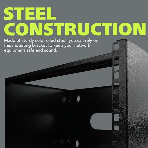 Pearington 6U Wall Mount Network Rack - 13.75 Inch Deep (Low Profile) - 19" Patch Panel Bracket for Shallow Server and IT Equipment, Network Switches - 44lbs/20kg Weight Capacity, Black (WALLMOUNT6) in Saudi Arabia