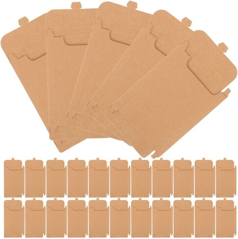 Operitacx 100pcs Brown Kraft Paper CD DVD Sleeves Envelopes Portable CD Storage Bags for Media Protection and Organization Sturdy Paper Packaging for Home and Travel Use in Saudi Arabia