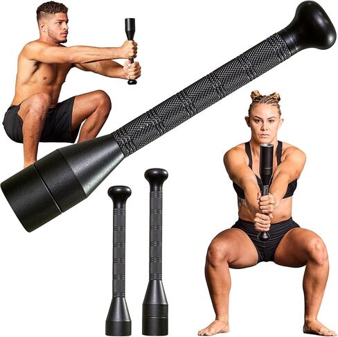 Steel Mace Bell for Training – 17 LB Total 6-Piece Steel Clubs Set – Mild Steel Construction with Black Powder Coating – Full Body Workout, Grip & Forearm Strength, Shoulder Mobility – Home Gym Fitness Tool in Saudi Arabia