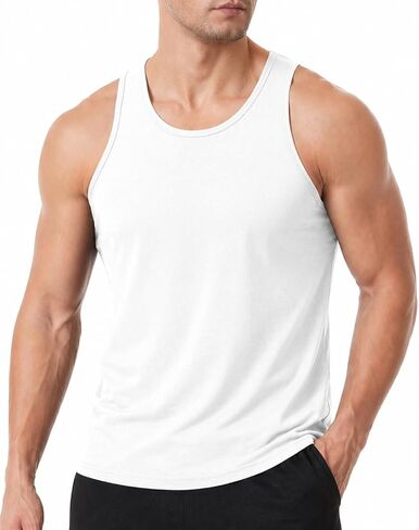 Men's Tank Top Sleeveless Bodybuilding Fitness Bottoming Gym Shirt Exercise Running Muscles Vest in Saudi Arabia