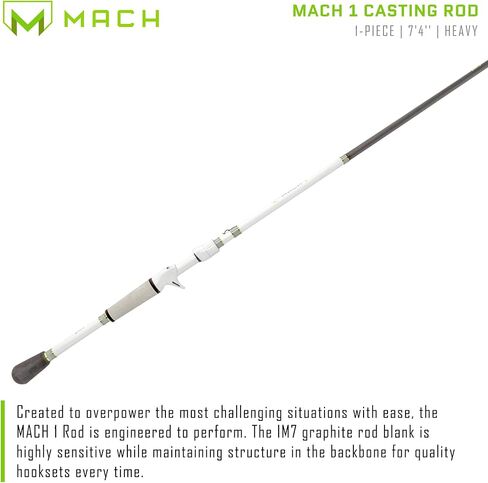 Lew’s MACH 1 Casting Fishing Rod, 7-Foot 4-Inch, 1-Piece IM7 Graphite Rod with Heavy Power and Fast Action, Winn Dri-Tac Split-Grip in Saudi Arabia