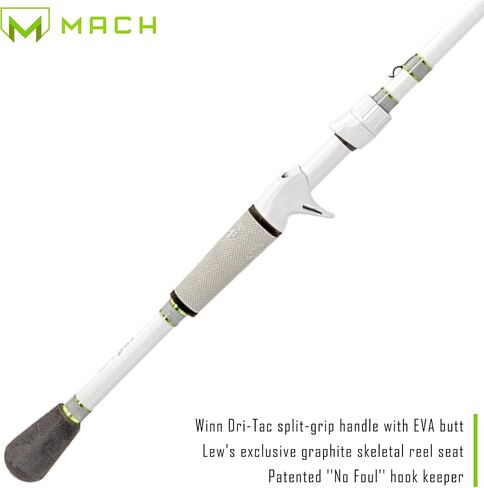 Lew’s MACH 1 Casting Fishing Rod, 7-Foot 4-Inch, 1-Piece IM7 Graphite Rod with Heavy Power and Fast Action, Winn Dri-Tac Split-Grip in Saudi Arabia