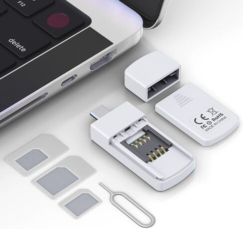 USB C SIM Card Reader - Sim Card Adapter Kit with Eject Pin - Standard/Micro/Nano Sim Card Readers - USBC to Sim Card Adapter Edit and Read Messages/Contacts - SIM Adapters for Laptop Computer Windows in Saudi Arabia
