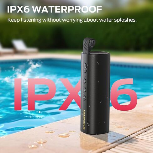 Monster S290 Bluetooth Speaker, Portable Bluetooth Speaker With 30W Loud Stereo Sound, Bluetooth 6.0, 15H Playtime, TWS Pairing, Support AUX/TF Card, IPX6 Waterproof Wireless Speaker for Home, Outdoor in Saudi Arabia