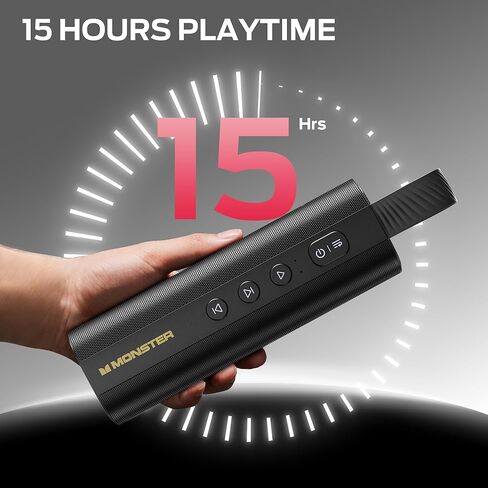Monster S290 Bluetooth Speaker, Portable Bluetooth Speaker With 30W Loud Stereo Sound, Bluetooth 6.0, 15H Playtime, TWS Pairing, Support AUX/TF Card, IPX6 Waterproof Wireless Speaker for Home, Outdoor in Saudi Arabia