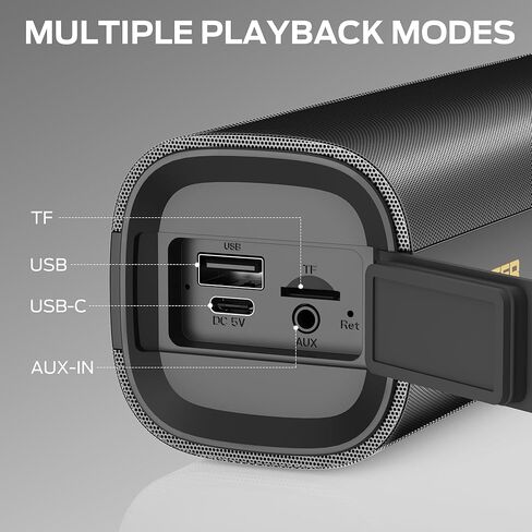 Monster S290 Bluetooth Speaker, Portable Bluetooth Speaker With 30W Loud Stereo Sound, Bluetooth 6.0, 15H Playtime, TWS Pairing, Support AUX/TF Card, IPX6 Waterproof Wireless Speaker for Home, Outdoor in Saudi Arabia