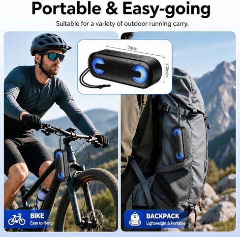 IKT Portable Bluetooth Speaker with Lights x Holidays/World Cup Stuffers, Loud Stereo Sound, BT5.4, Enhanced Bass,30H Playtime,TWS Pairing, IPX7 Waterproof, Speakersfor Home/Party/Outdoor in Saudi Arabia