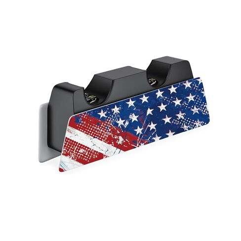 PlayVital Full Set Skin Decal for ps5 Console Disc Edition, Vinyl Sticker Decal Cover for ps5 Controller & Charging Station & Headset & Media Remote - Impression US Flag in Saudi Arabia