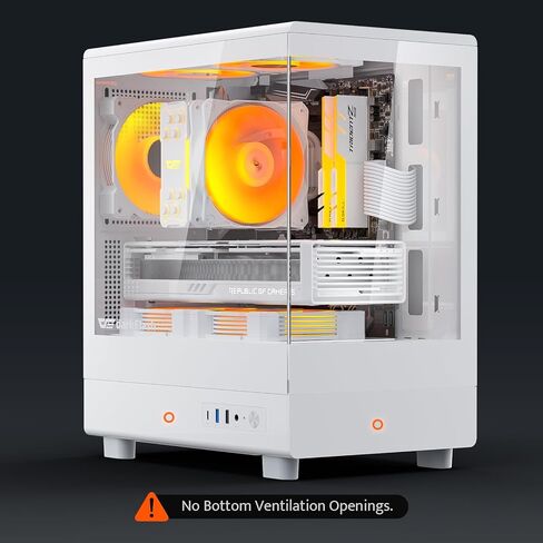 حافظة كمبيوتر الألعاب darkFlash DB330M Micro-ATX، زجاج مقسّى مزدوج بانورامي 270 درجة، 3 × مراوح PWM ARGB مثبتة مسبقًا، تصميم تدفق هواء عمودي، إدخال/إخراج أمامي من النوع C، يدعم ما يصل إلى 240 مم AIO، أبيض in Saudi Arabia