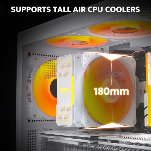 حافظة كمبيوتر الألعاب darkFlash DB330M Micro-ATX، زجاج مقسّى مزدوج بانورامي 270 درجة، 3 × مراوح PWM ARGB مثبتة مسبقًا، تصميم تدفق هواء عمودي، إدخال/إخراج أمامي من النوع C، يدعم ما يصل إلى 240 مم AIO، أبيض in Saudi Arabia