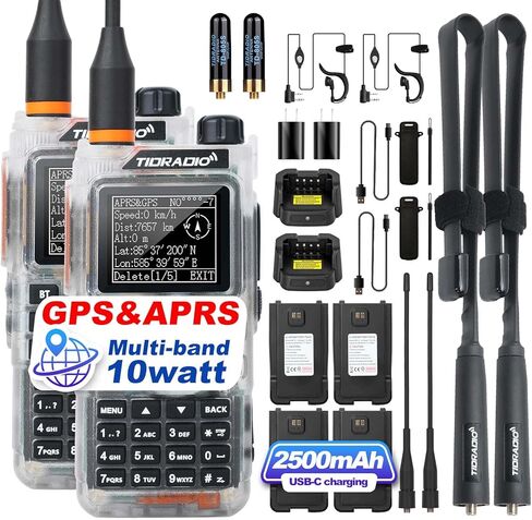 TIDRADIO TD-H9 10Watt Multi-Band GPS&APRS Ham Radio Capable of Bluetooth Connectivity; Wireless Programming; Frequency Spectrum Analysis;SMS Message Text; NOAA Weather Receiver Handheld Radio(2Pack) in Saudi Arabia
