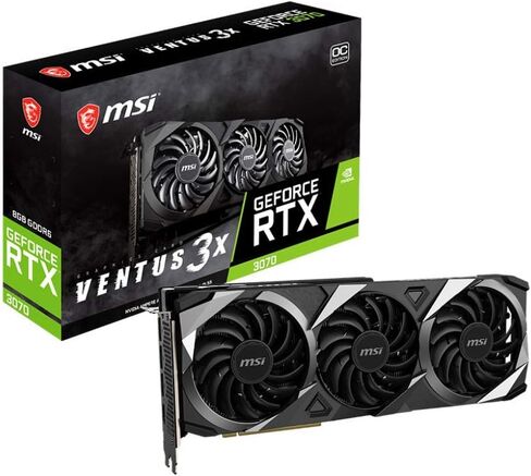 بطاقة رسومات msi Gaming GeForce RTX 3070 8GB GDRR6 256-Bit HDMI/DP TORX Fan 3.0 Ampere Architecture OC (RTX 3070 Ventus 3X OC) in Saudi Arabia