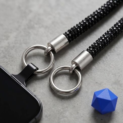 Phone Strap – Rhinestone Lanyard with Bling Crystal Metal Purse Strap, Phone Lanyard Crossbody Bling with Tether Patch, Chain for Phone Case, Crossbody Chain for Phones Handbags Wallets in Saudi Arabia