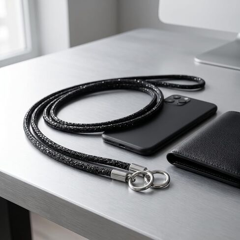 Phone Strap – Rhinestone Lanyard with Bling Crystal Metal Purse Strap, Phone Lanyard Crossbody Bling with Tether Patch, Chain for Phone Case, Crossbody Chain for Phones Handbags Wallets in Saudi Arabia