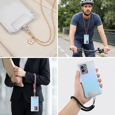 JJUNW 20 Pack Phone Tether Tab for Lanyard-Strap, Phone Strap Replacement Part for Most Full Coverage Cases Universal Cellphone Strap Tab for Phone-Wrist Crossbody Strap(Silver) in Saudi Arabia