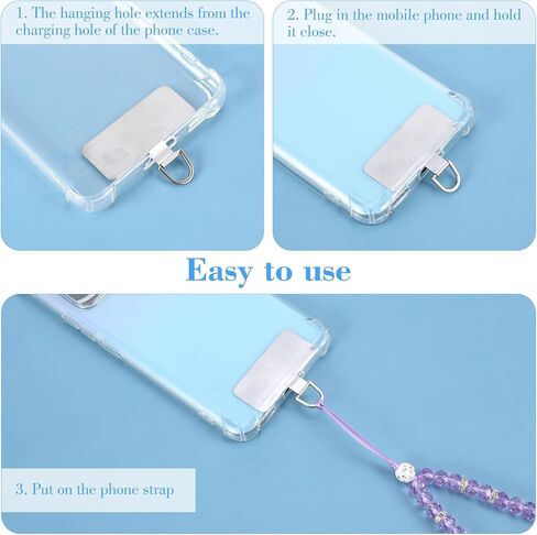 JJUNW 20 Pack Phone Tether Tab for Lanyard-Strap, Phone Strap Replacement Part for Most Full Coverage Cases Universal Cellphone Strap Tab for Phone-Wrist Crossbody Strap(Silver) in Saudi Arabia