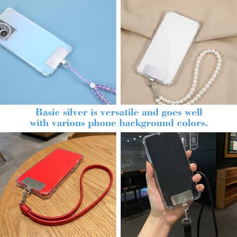 JJUNW 20 Pack Phone Tether Tab for Lanyard-Strap, Phone Strap Replacement Part for Most Full Coverage Cases Universal Cellphone Strap Tab for Phone-Wrist Crossbody Strap(Silver) in Saudi Arabia
