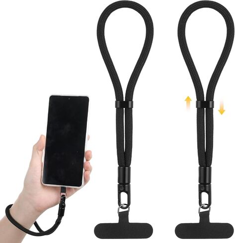 2Pcs Anti Theft Phone Wrist Strap, Adjustable Cell Phone Lanyard Strap with Metal Tether Tabs for Smartphones in Saudi Arabia