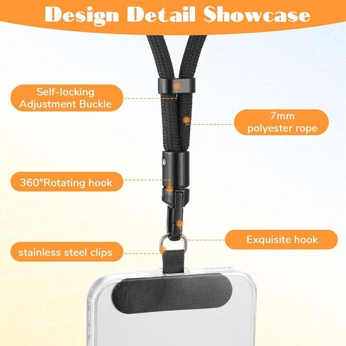 2Pcs Anti Theft Phone Wrist Strap, Adjustable Cell Phone Lanyard Strap with Metal Tether Tabs for Smartphones in Saudi Arabia