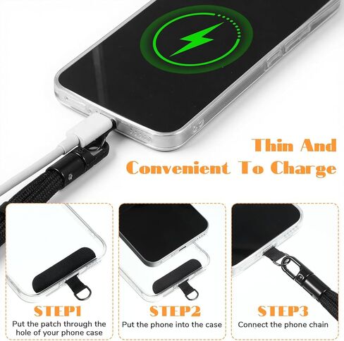 2Pcs Anti Theft Phone Wrist Strap, Adjustable Cell Phone Lanyard Strap with Metal Tether Tabs for Smartphones in Saudi Arabia