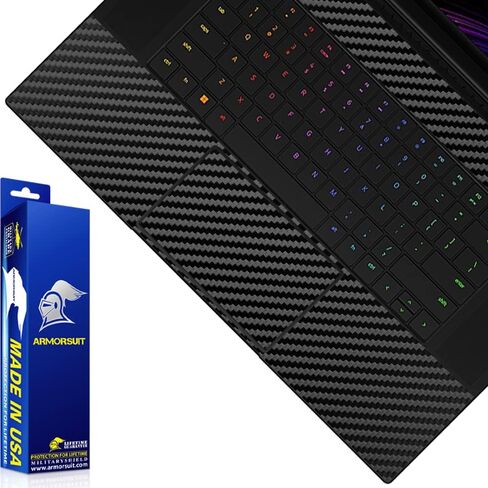 غلاف من الفينيل من ArmorSuit MilitaryShield مصنوع من ألياف الكربون الأسود لجهاز Razer Blade 18 (2023) - مسند راحة اليد ولوحة اللمس in Saudi Arabia