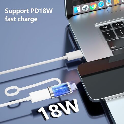 محول USB-C إلى Micro USB، مجموعة مكونة من 4 قطع، يدعم الشحن السريع ونقل البيانات بقدرة 18 وات، مناسب لمقبس USB-C إلى محولات التوصيل الصغيرة، غير مناسب لسماعات الرأس، فضي. in Kuwait