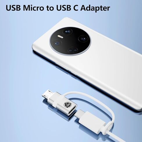 محول USB-C إلى Micro USB، مجموعة مكونة من 4 قطع، يدعم الشحن السريع ونقل البيانات بقدرة 18 وات، مناسب لمقبس USB-C إلى محولات التوصيل الصغيرة، غير مناسب لسماعات الرأس، فضي. in Kuwait