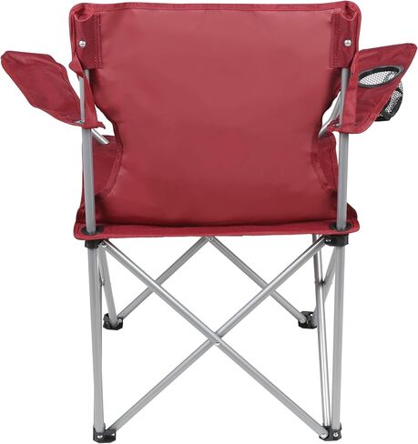 Basic Quad Folding Camp Chair with Cup Holder, Red, Adult in Saudi Arabia