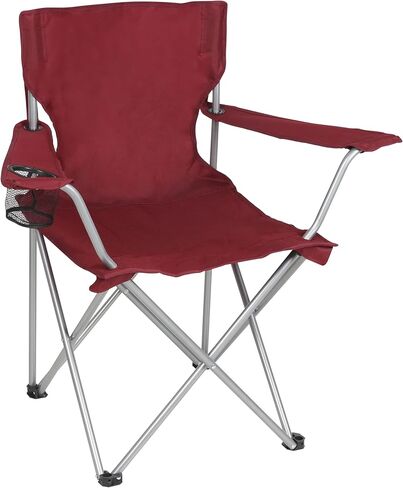 Basic Quad Folding Camp Chair with Cup Holder, Red, Adult in Saudi Arabia